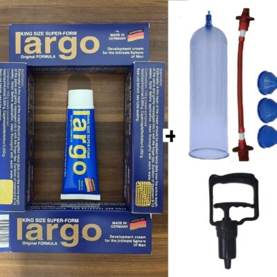 کرم لارگو حجم دهنده و افزایش سایز گرید Aهولوگرام طلایی + بادکش تورنادو (پکیج افزایش سایز و حجم)